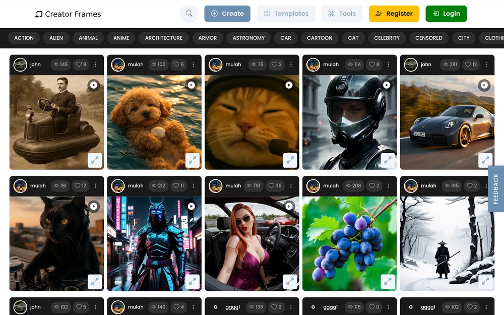 Creator Frames screenshot