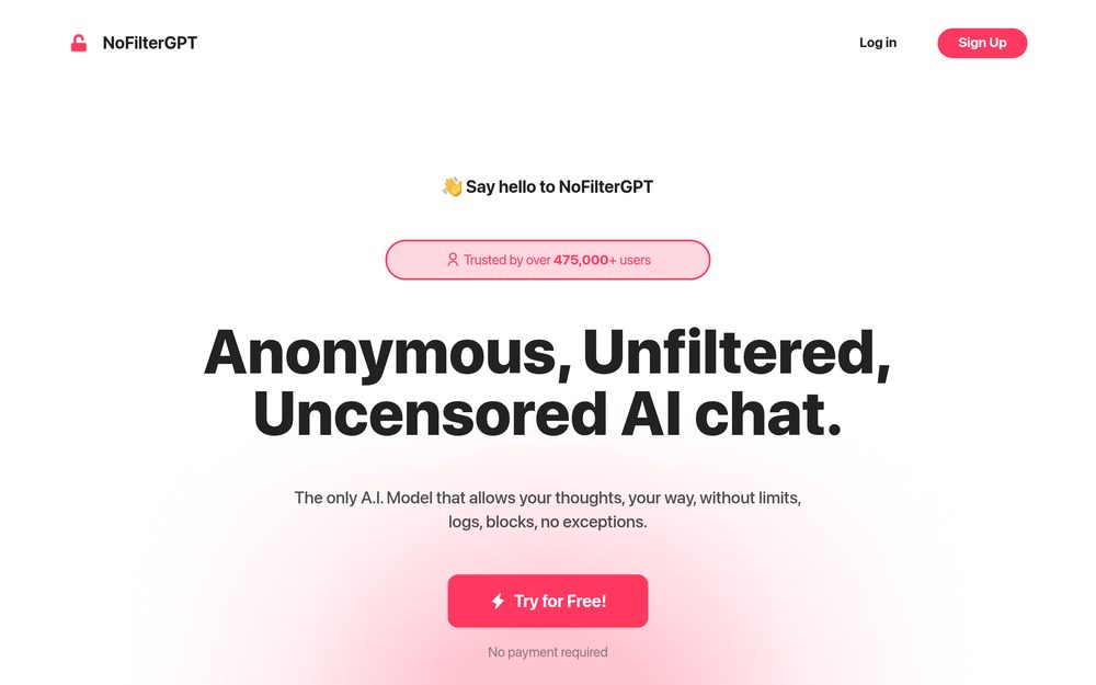 NoFilterGPT screenshot